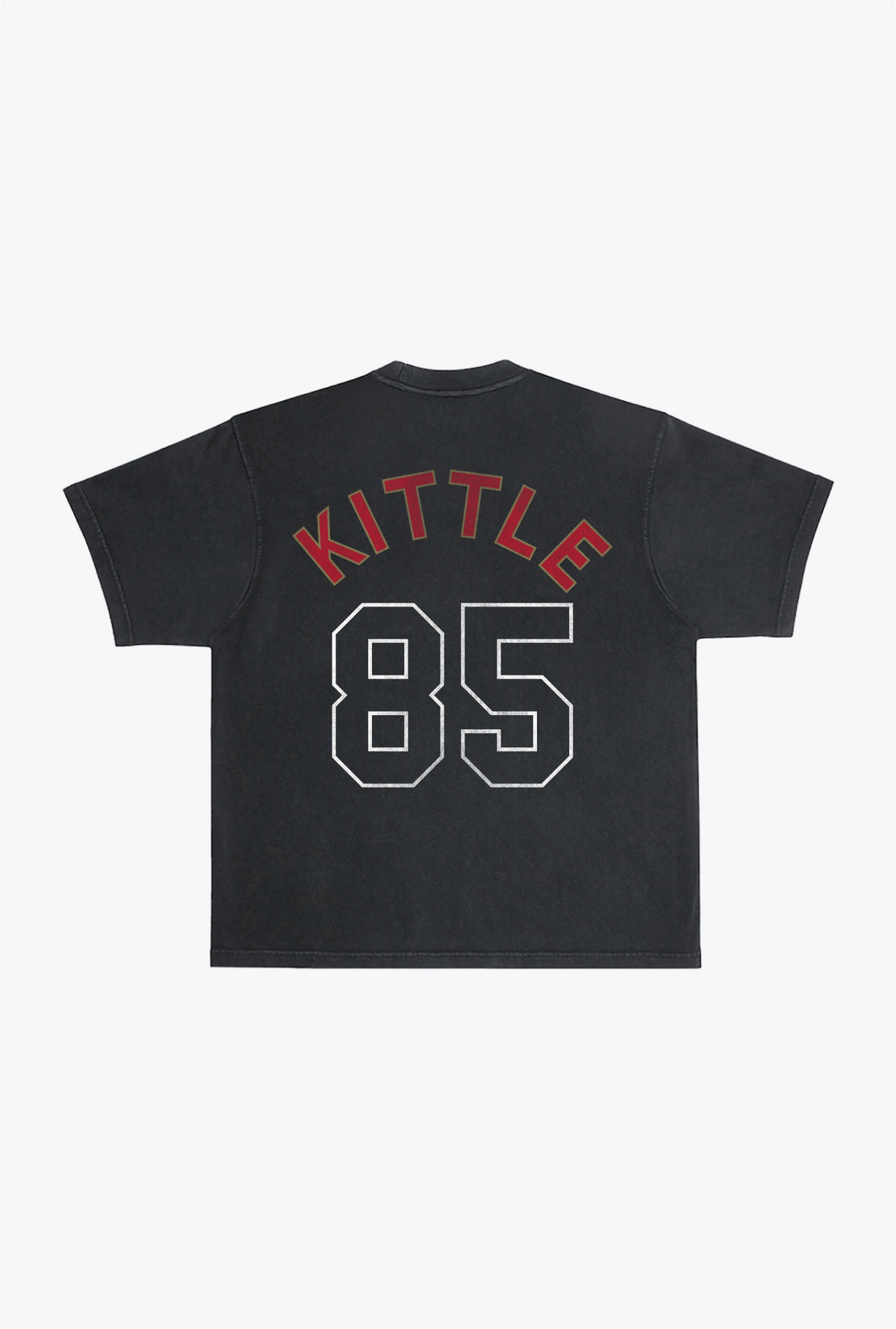 George Kittle Schweres T-Shirt im Garment-Dyed-Stil - Schwarz