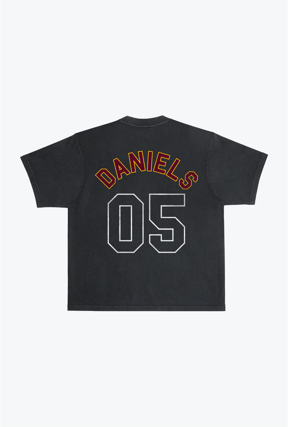 Jayden Daniels – Schweres, stückgefärbtes T-Shirt – Schwarz