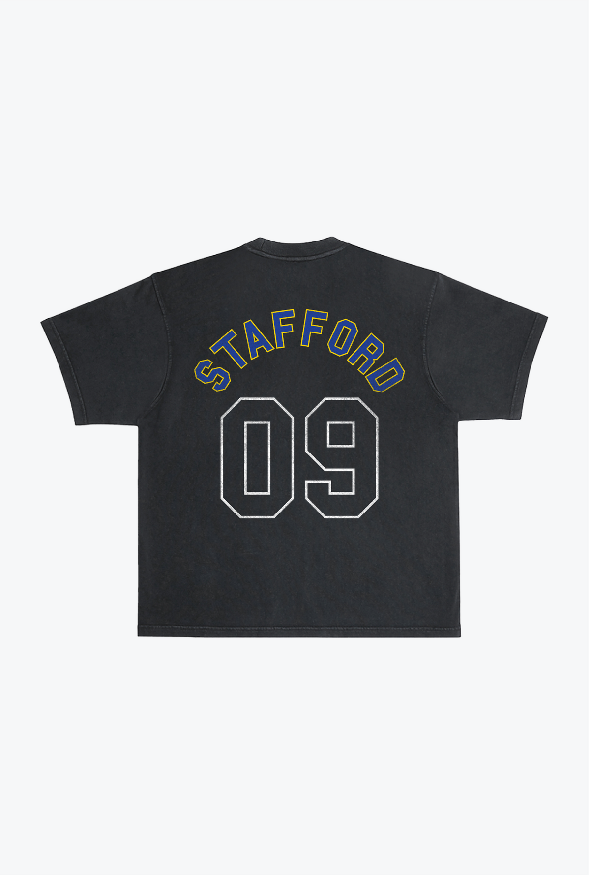 T-shirt épais teint en pièce Matthew Stafford - Noir