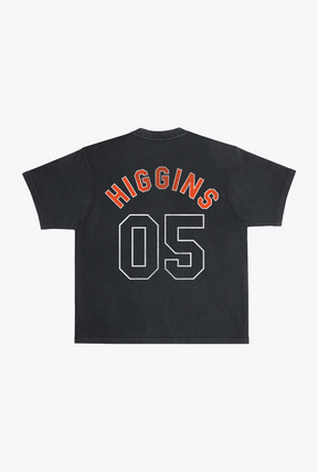 Tee Higgins – Schweres, stückgefärbtes T-Shirt – Schwarz