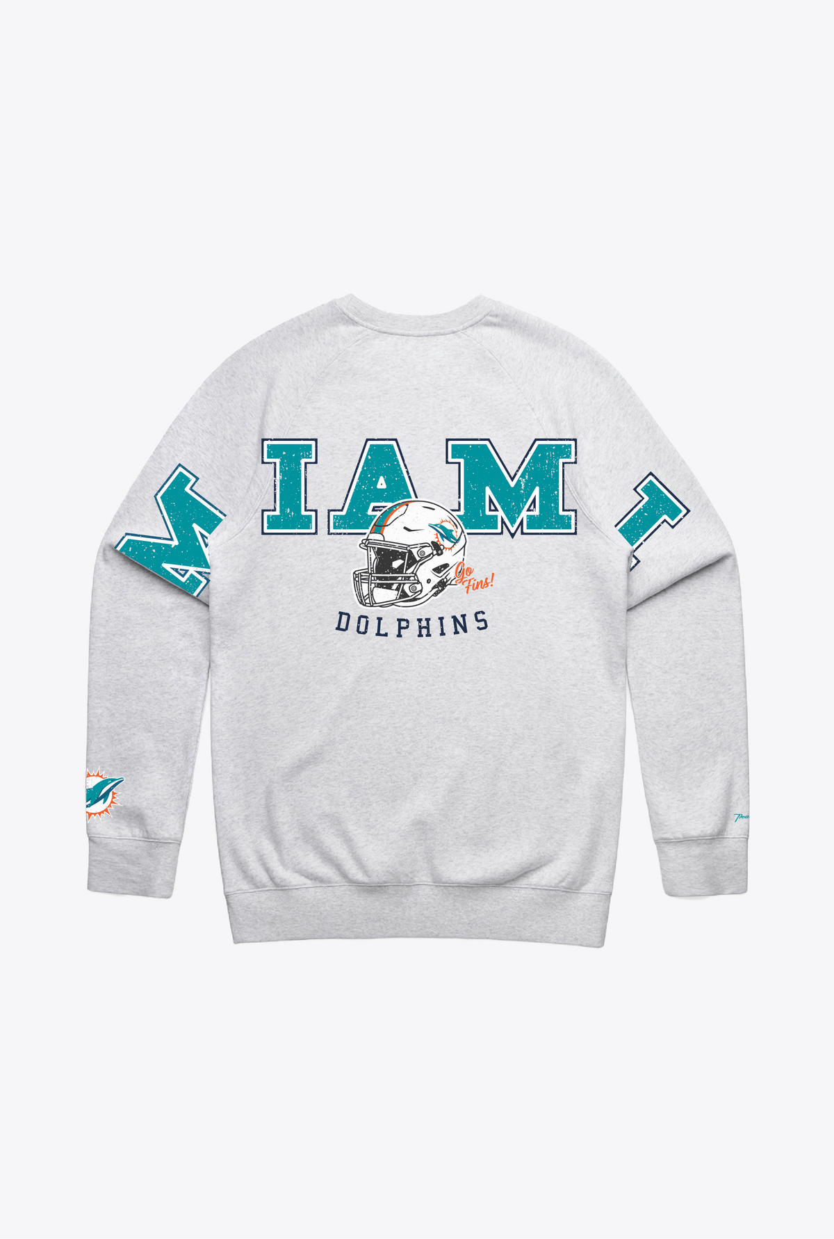 Sweat à col rond Miami Dolphins Spirit - Cendre