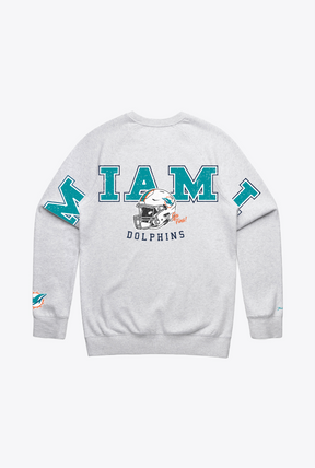 Sweat à col rond Miami Dolphins Spirit - Cendre