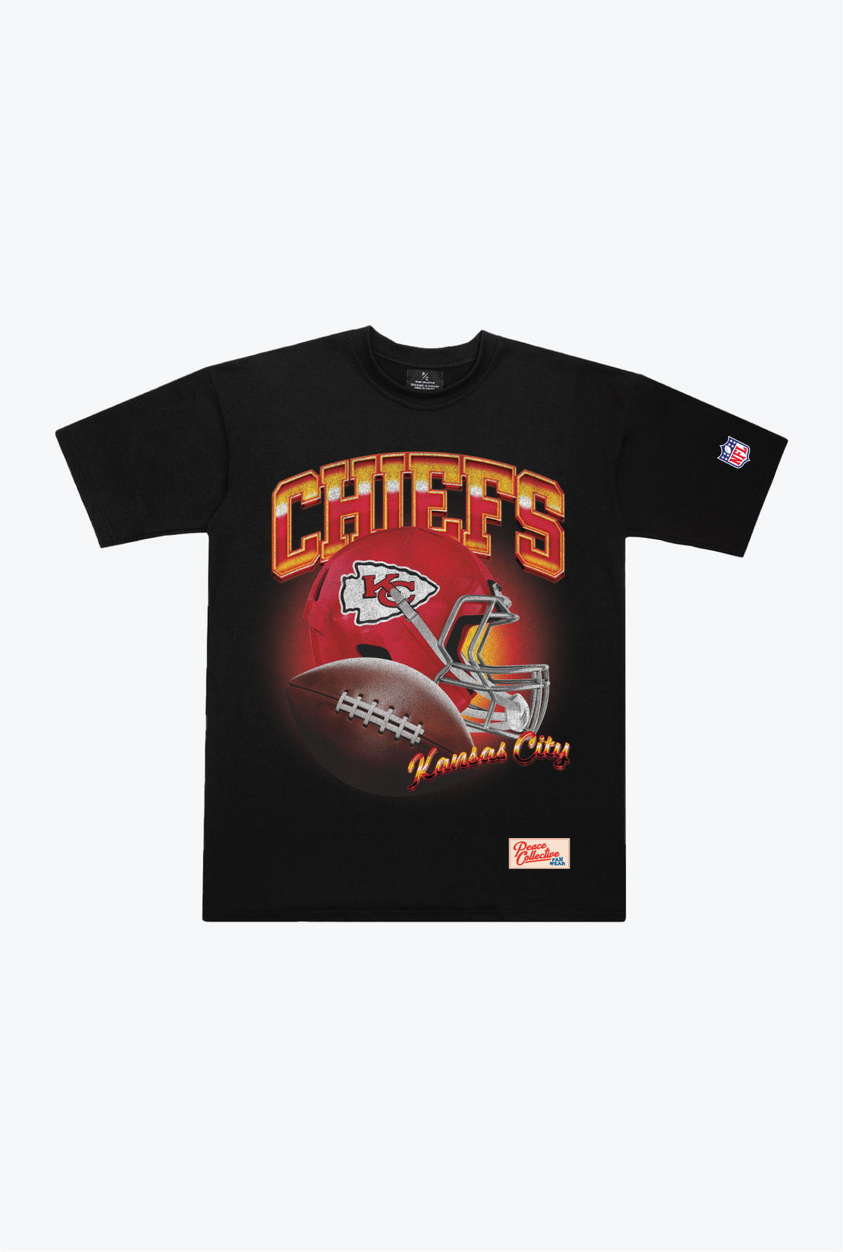 Kansas City Chiefs Icon Schweres T-Shirt – Schwarz