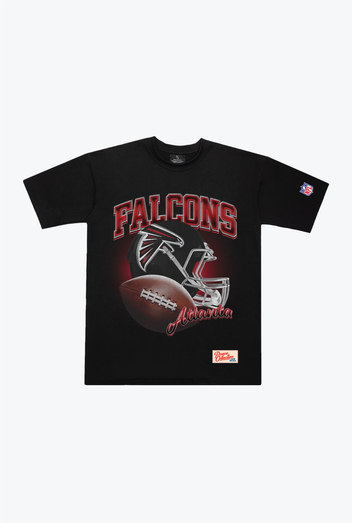 Atlanta Falcons Icon Schweres T-Shirt – Schwarz