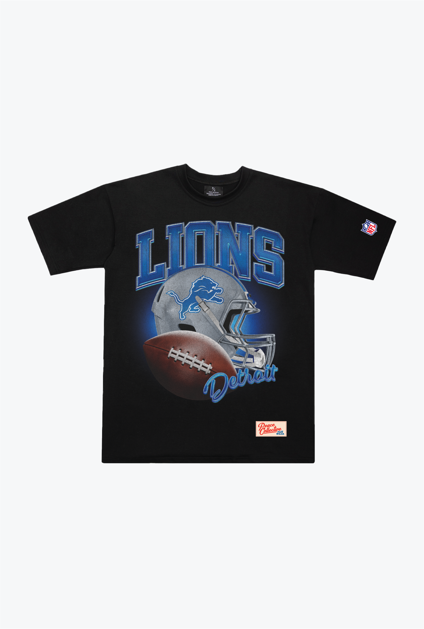 Detroit Lions Icon Heavyweight T-Shirt - Black