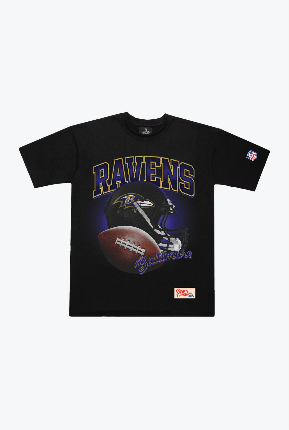 Baltimore Ravens Icon Schweres T-Shirt – Schwarz