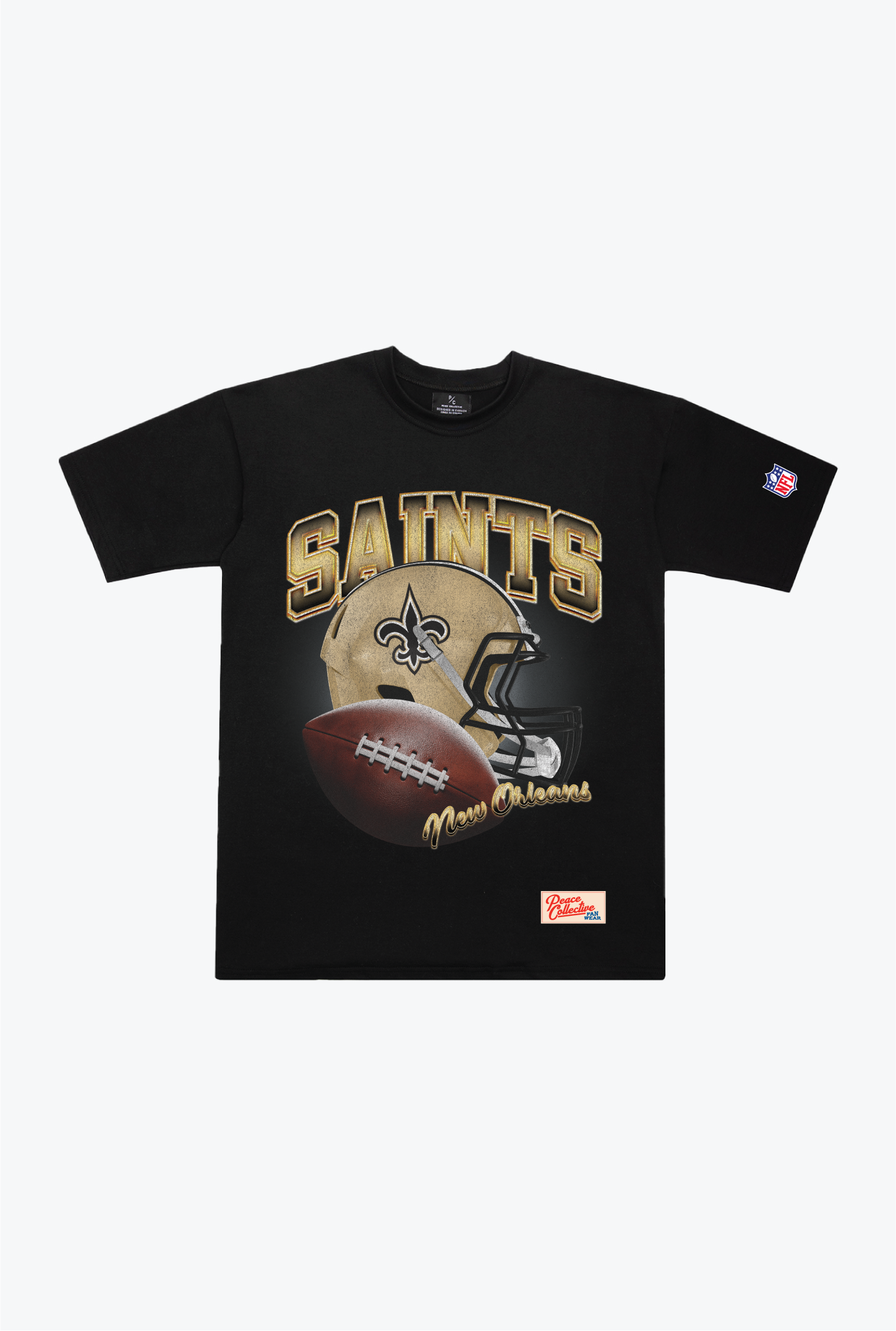 New Orleans Saints Icon Heavyweight T-Shirt - Black