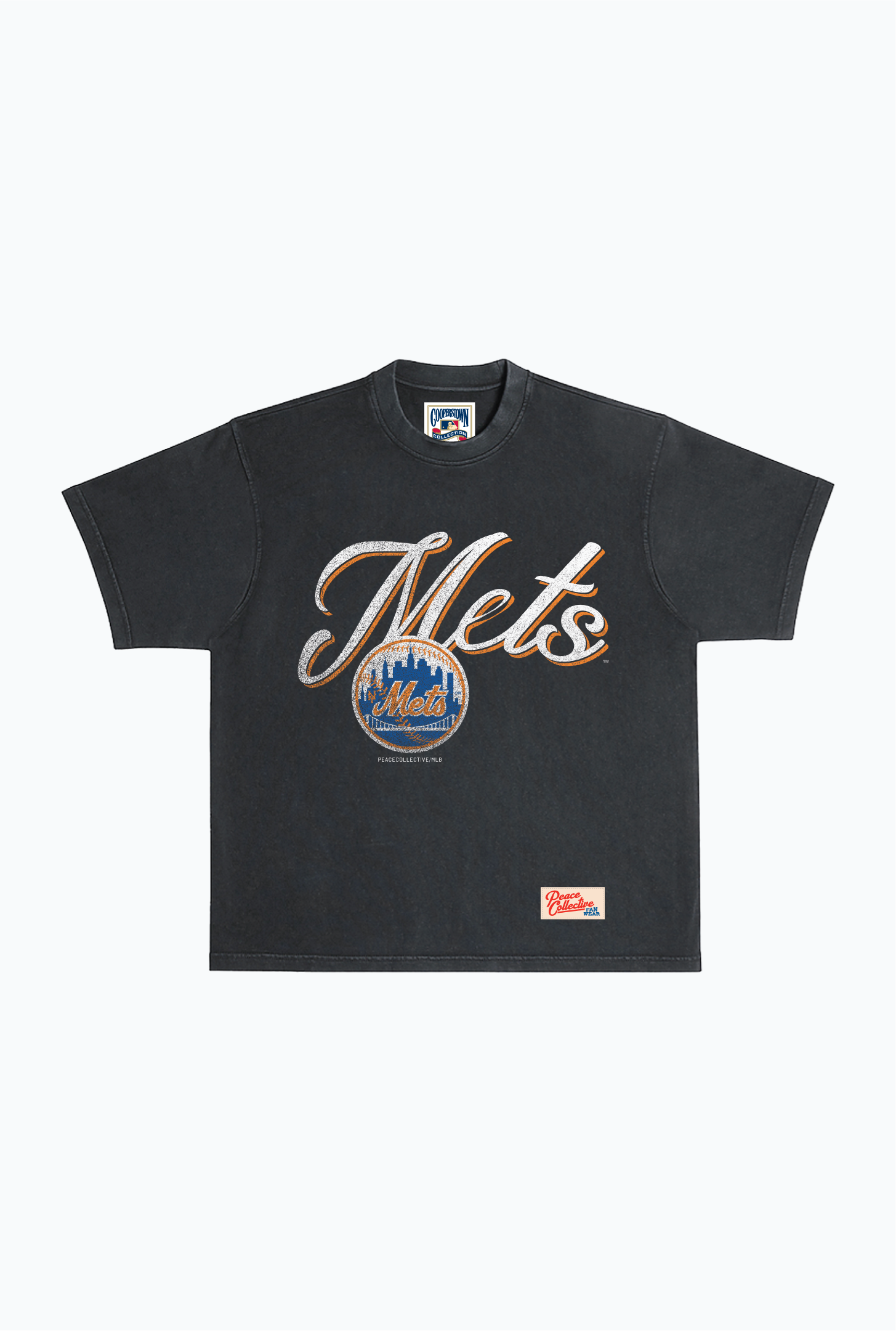 New York Mets Vintage Heavyweight Garment Dyed T-Shirt - Black