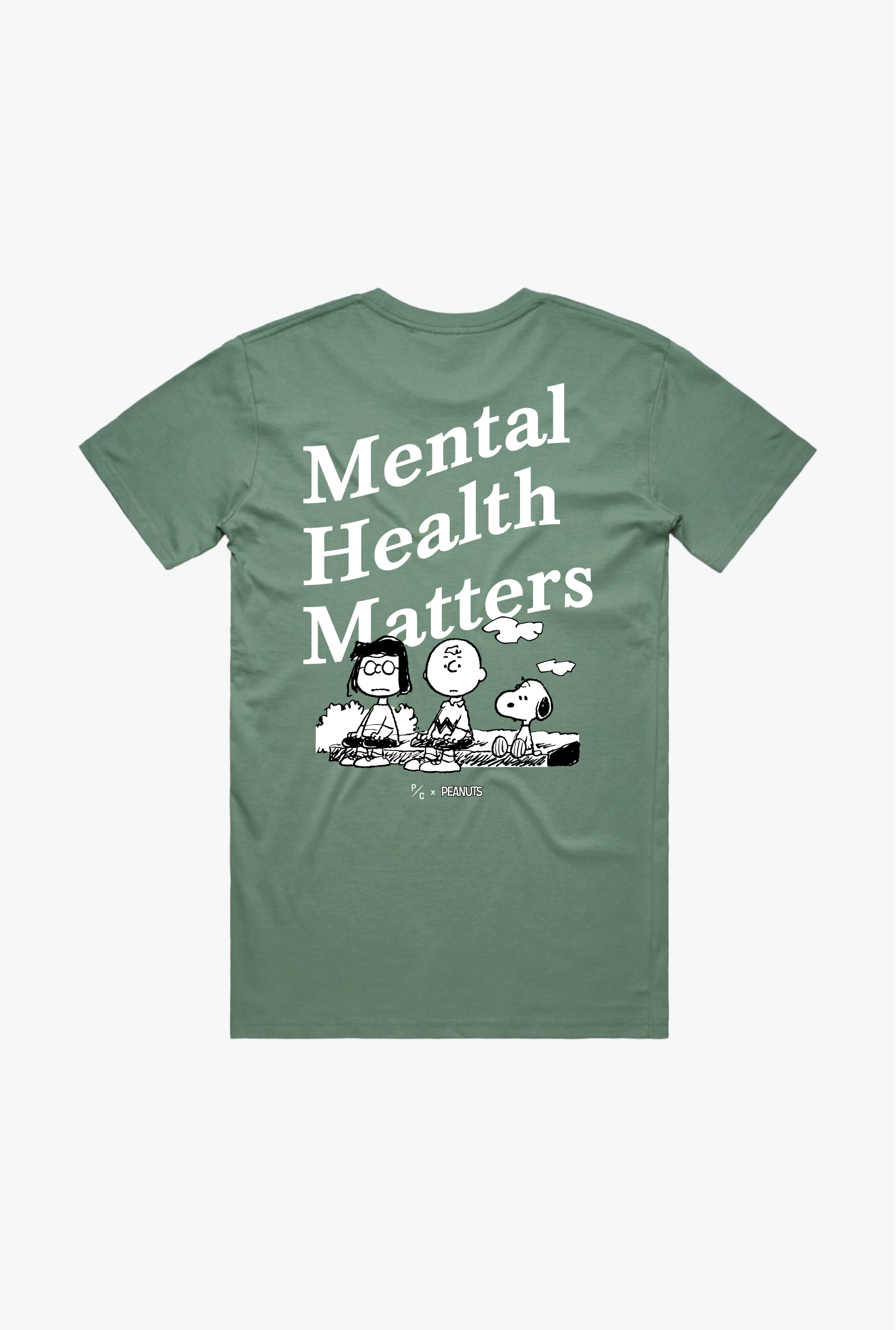 Peanuts Mental Health Matters T-Shirt - Sage Green