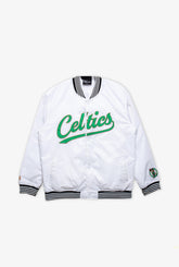 Boston Celtics Nylon Varsity Jacket - White