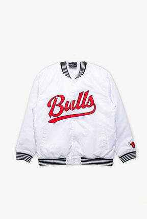 Chicago Bulls Nylon Varsity Jacket - White