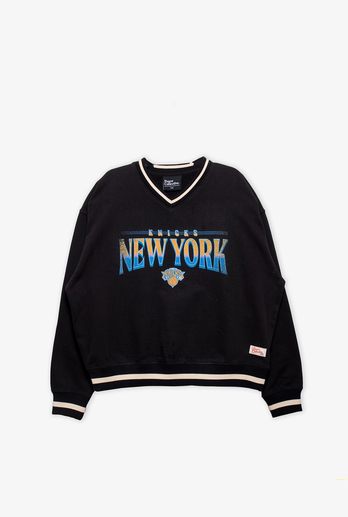 New York Knicks Ribbed Heavyweight Crewneck - Black