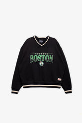 Boston Celtics Ribbed Heavyweight Crewneck - Black