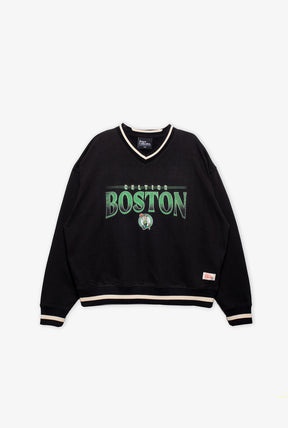 Boston Celtics Ribbed Heavyweight Crewneck - Black