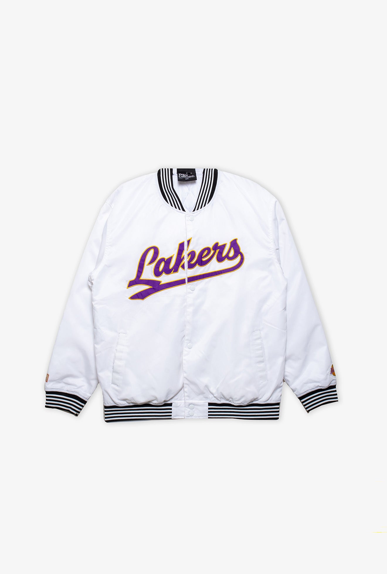 Los Angeles Lakers Nylon Varsity Jacket - White