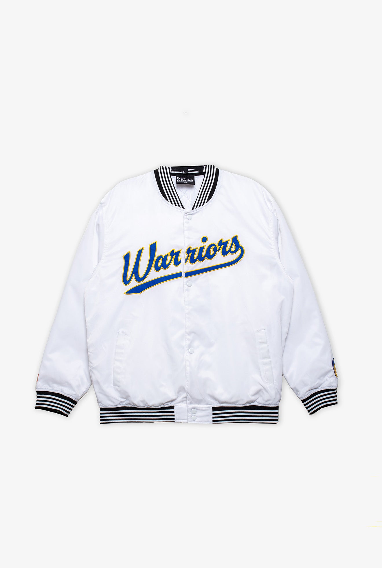 Golden State Warriors Nylon Varsity Jacket - White