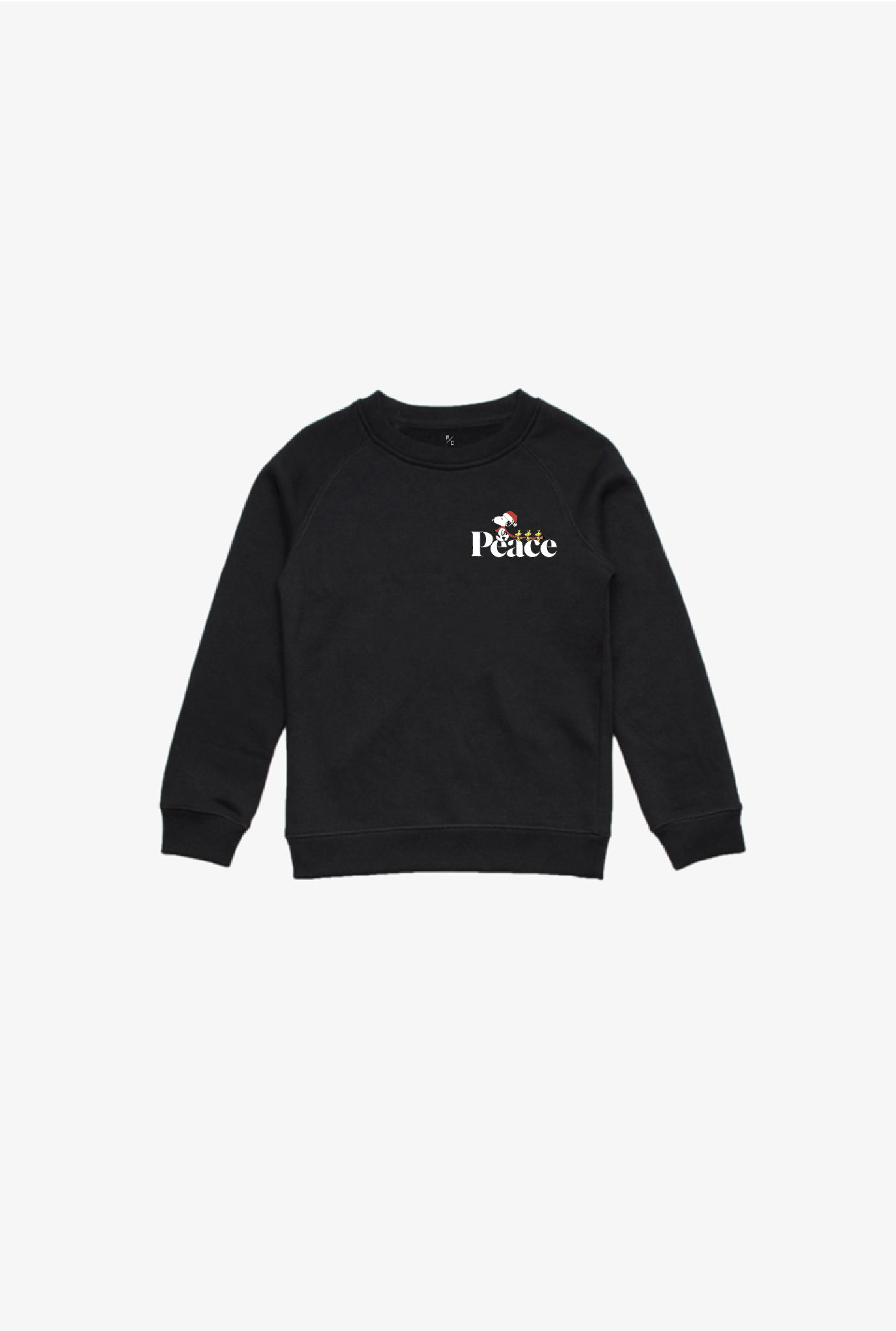 P/C x Peanuts Snoopy Peace Kids Crewneck - Black