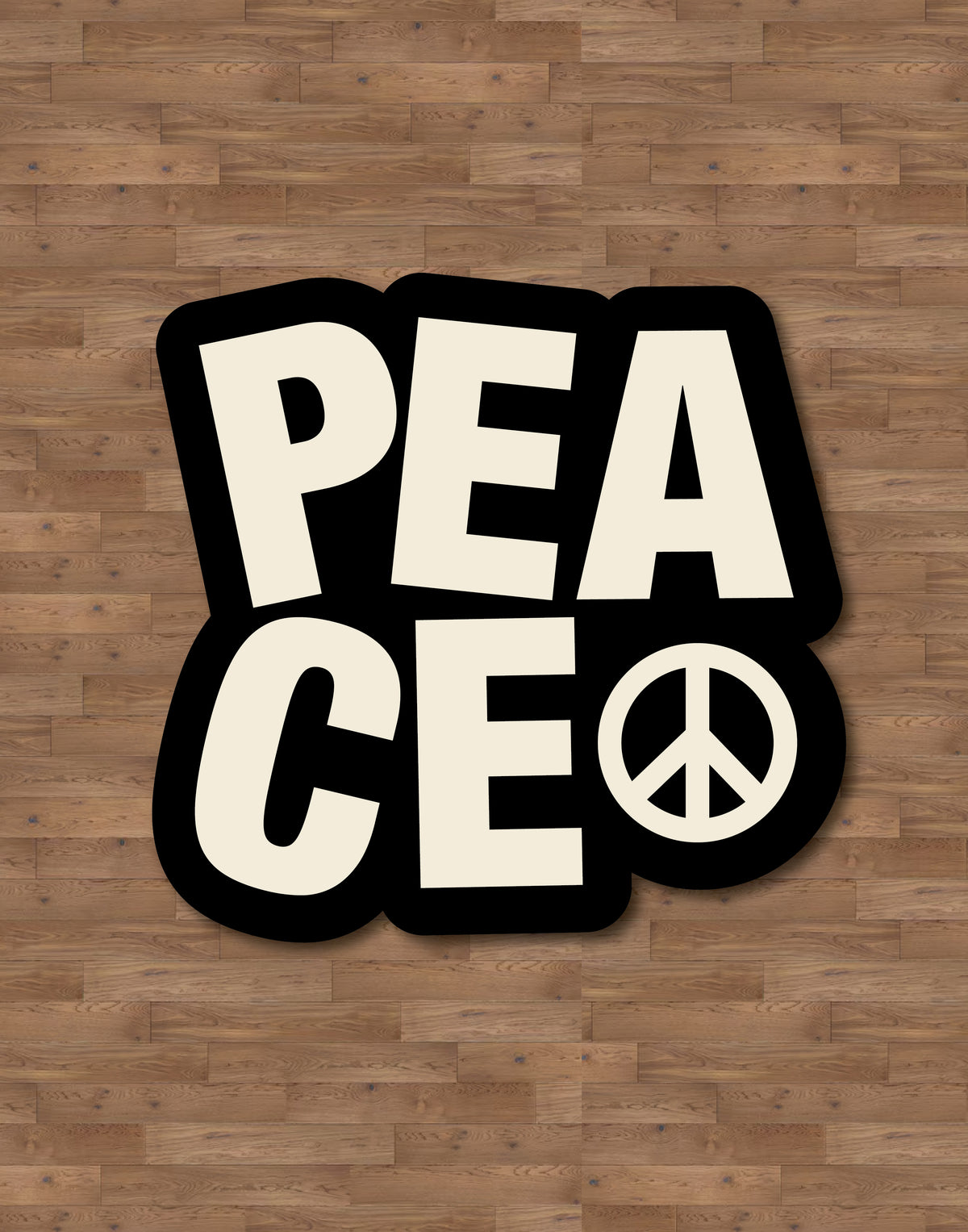 Peace Teppich - Schwarz