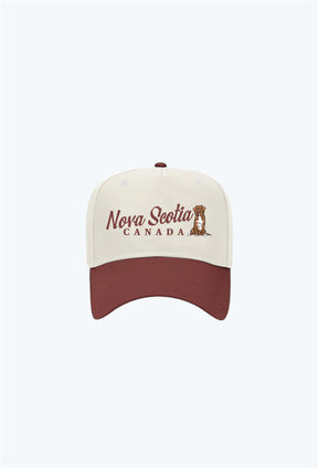 Nova Scotia Vintage A-Frame Cap - Maroon/Ivory