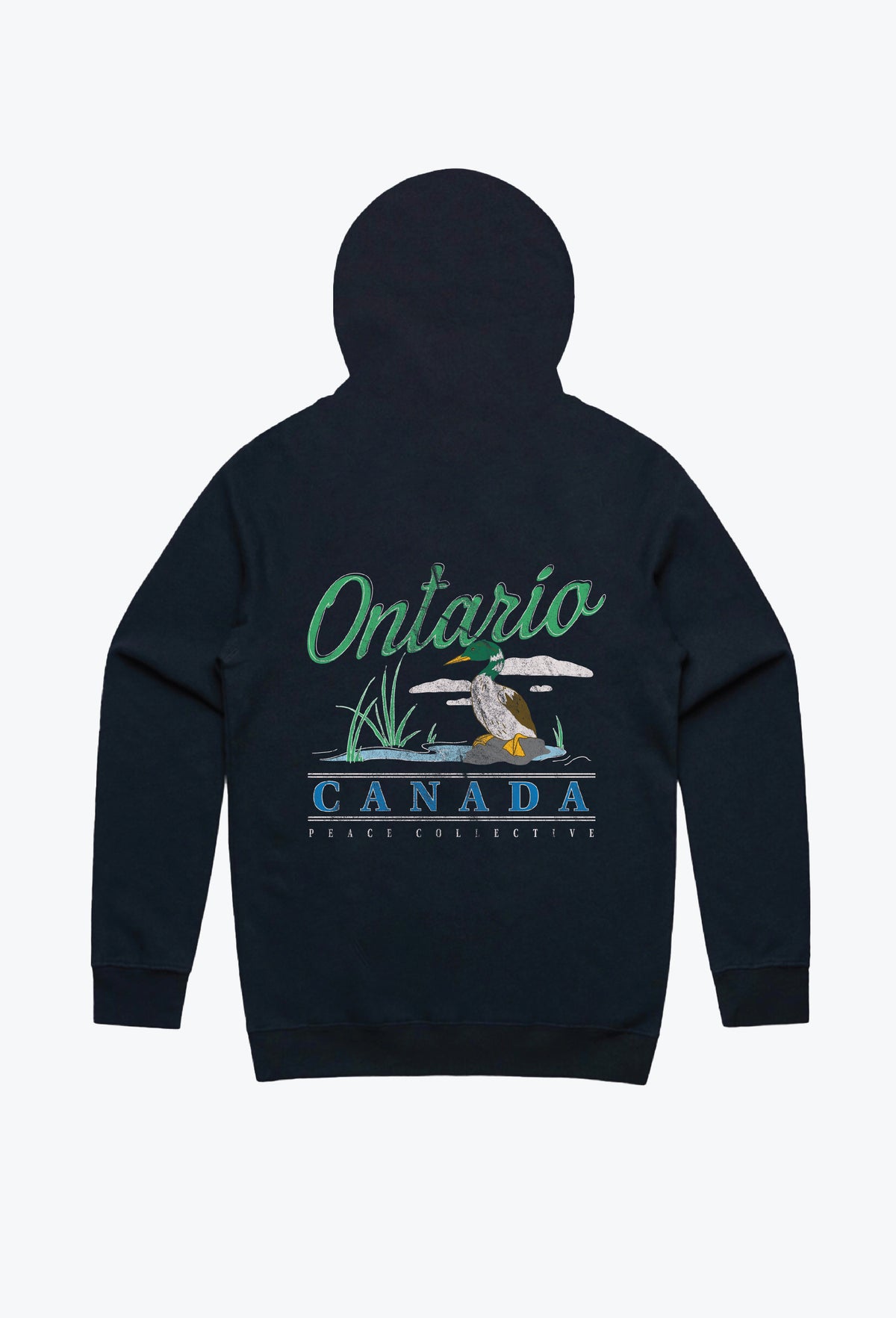 Sweat à capuche vintage Ontario - Bleu marine