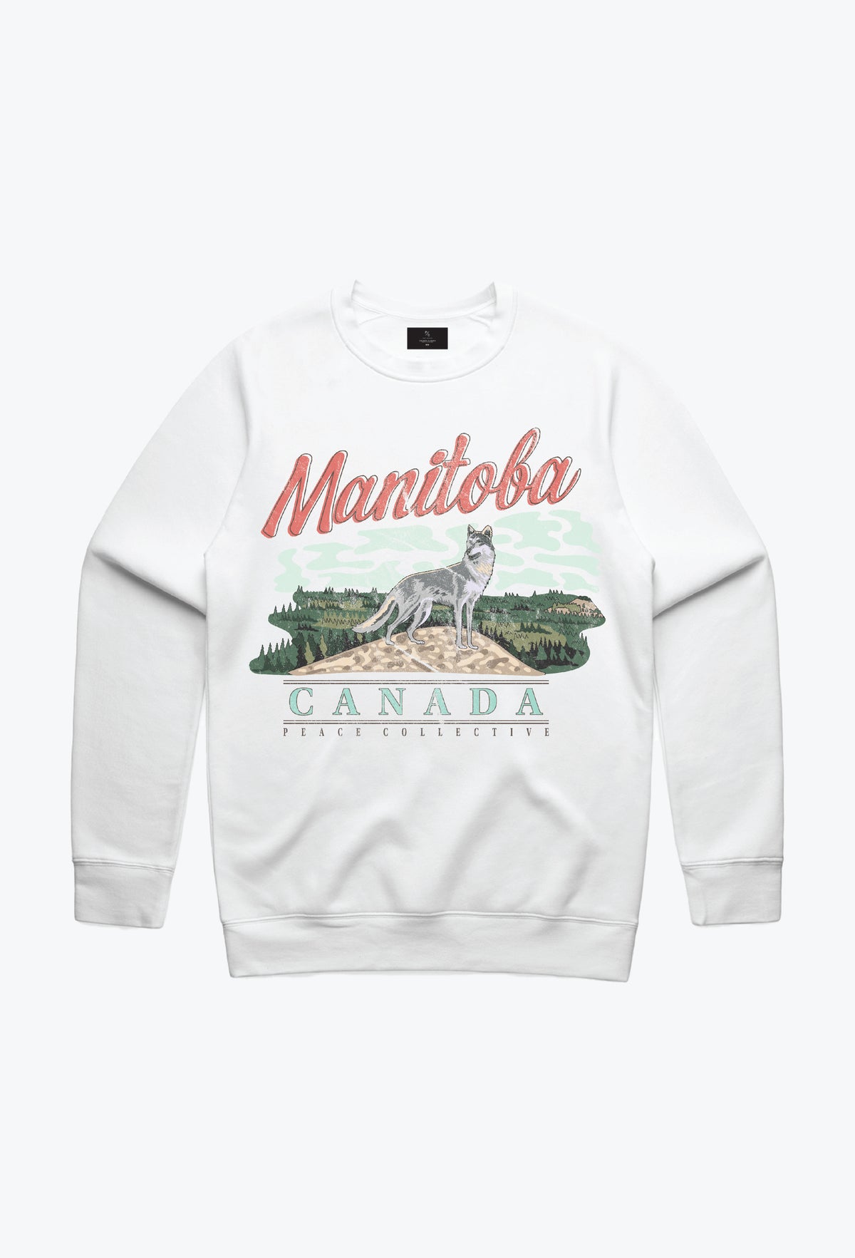 Manitoba Vintage Rundhalsausschnitt - Weiß