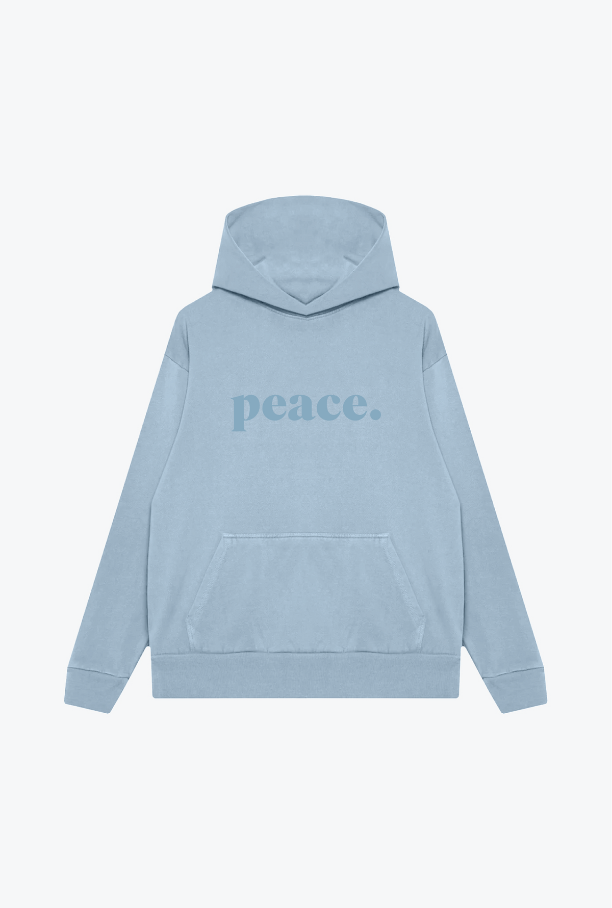 Peace Basics Schwerer Kapuzenpullover - Gletscherblau