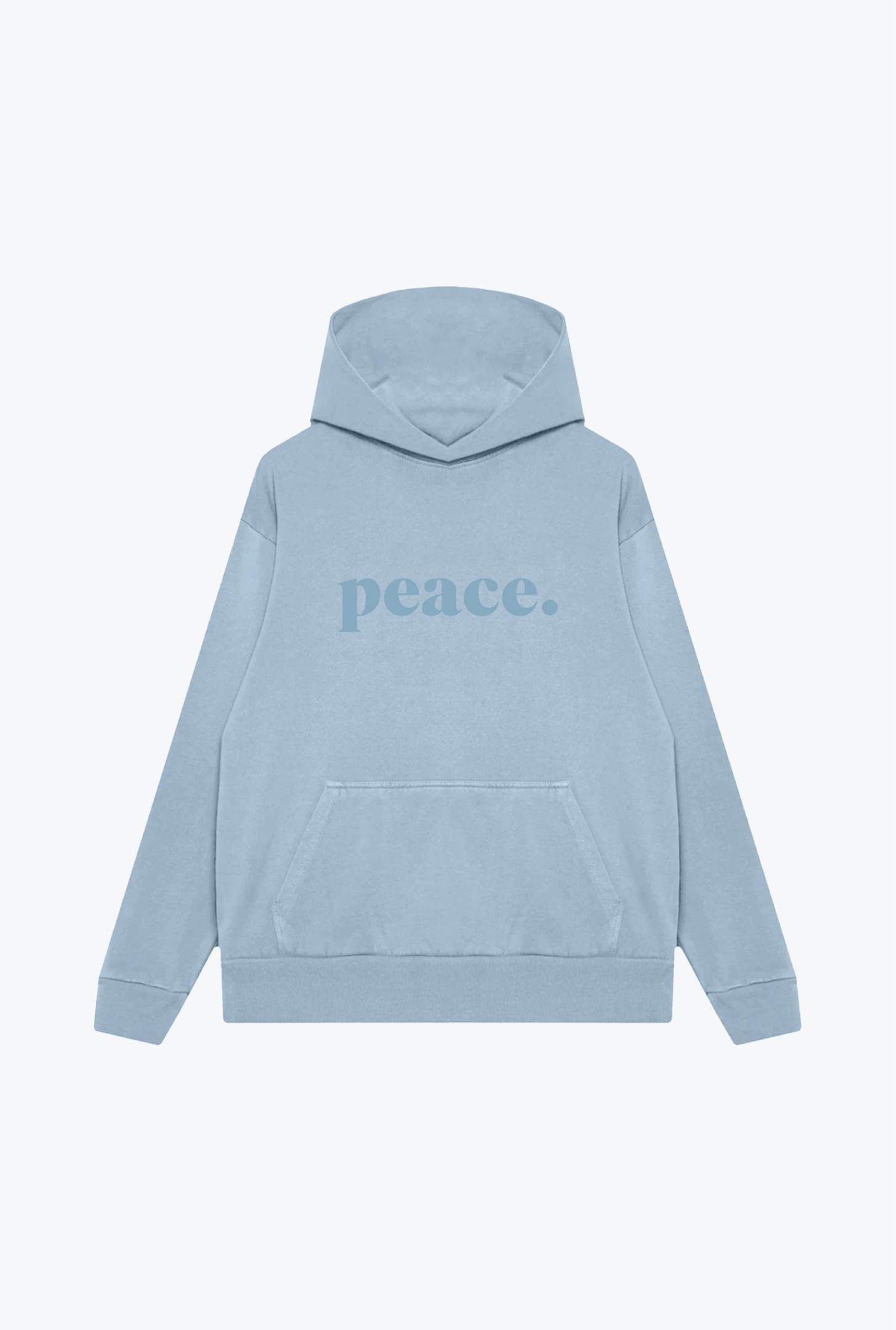 Sweat à capuche épais Peace Basics - Bleu glacier