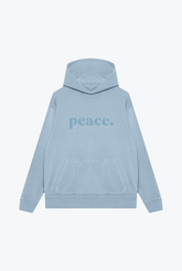 Sweat à capuche épais Peace Basics - Bleu glacier