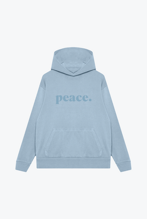 Peace Basics Schwerer Kapuzenpullover - Gletscherblau