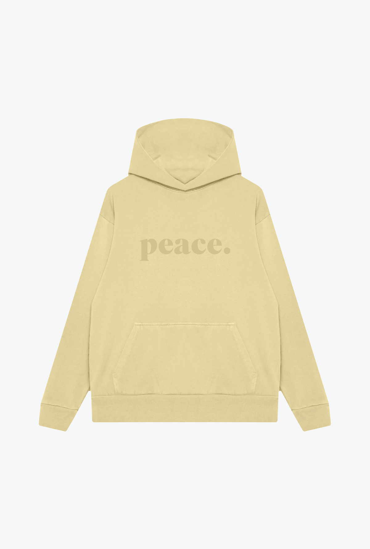 Schwerer Kapuzenpullover „Peace Basics“ – Panna Cotta