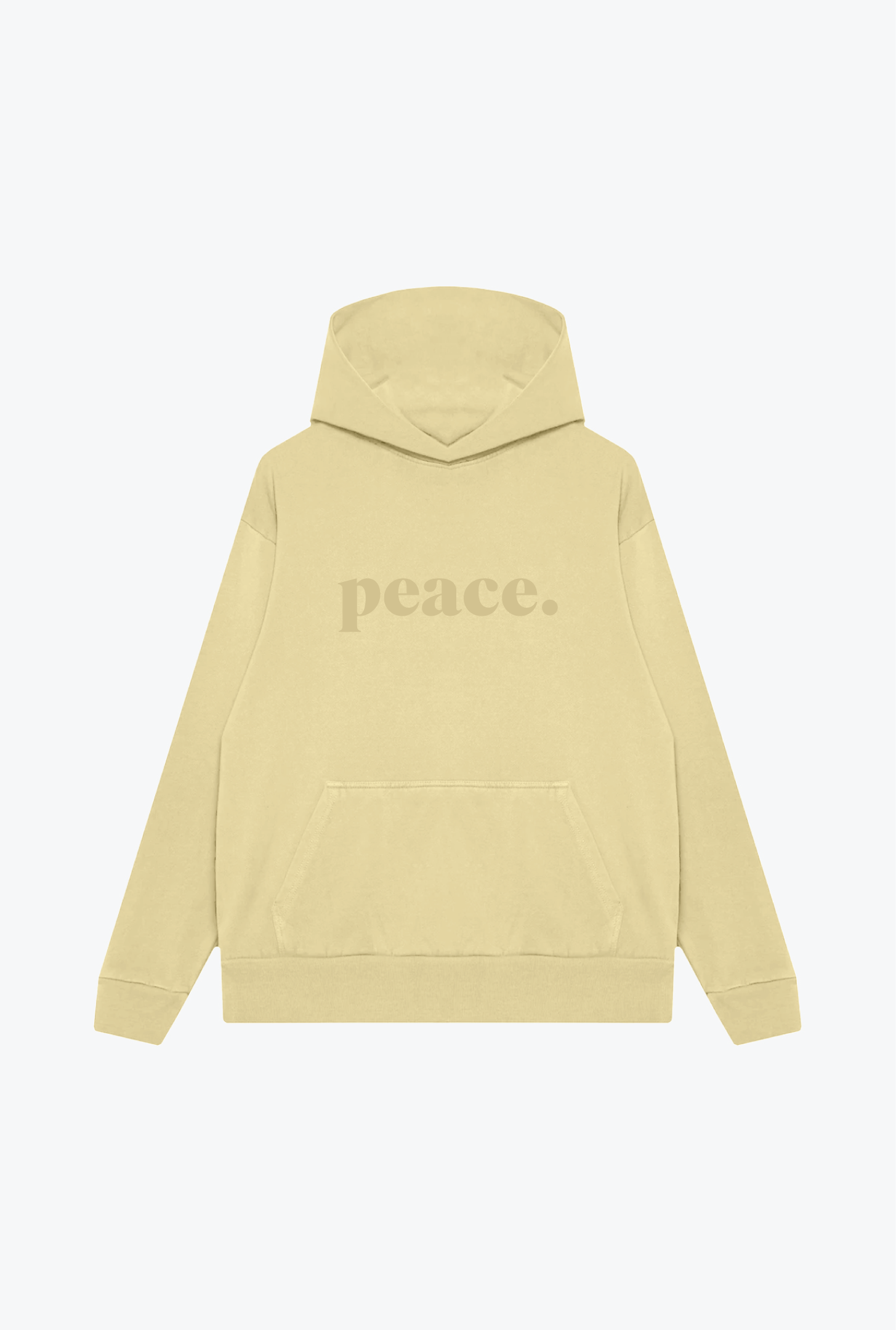 Schwerer Kapuzenpullover „Peace Basics“ – Panna Cotta