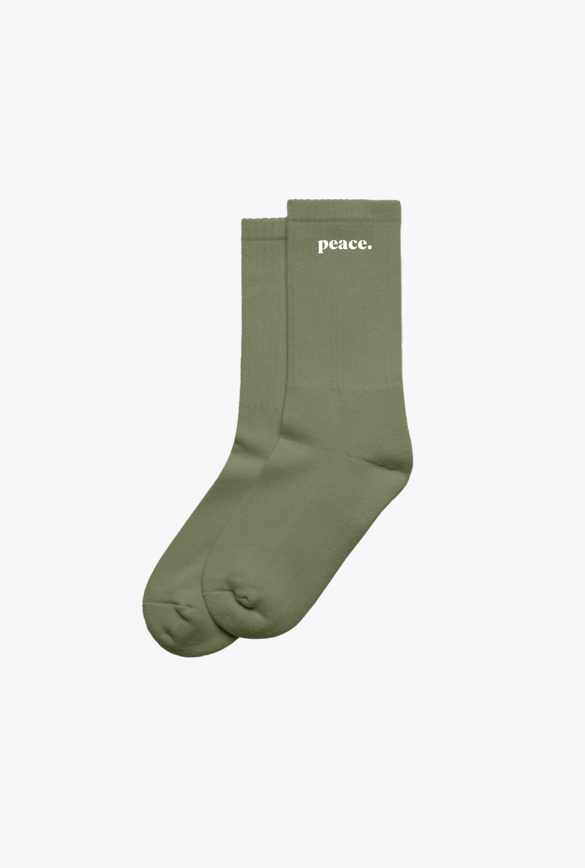 Peace Basics Crew Socks - Sage Green