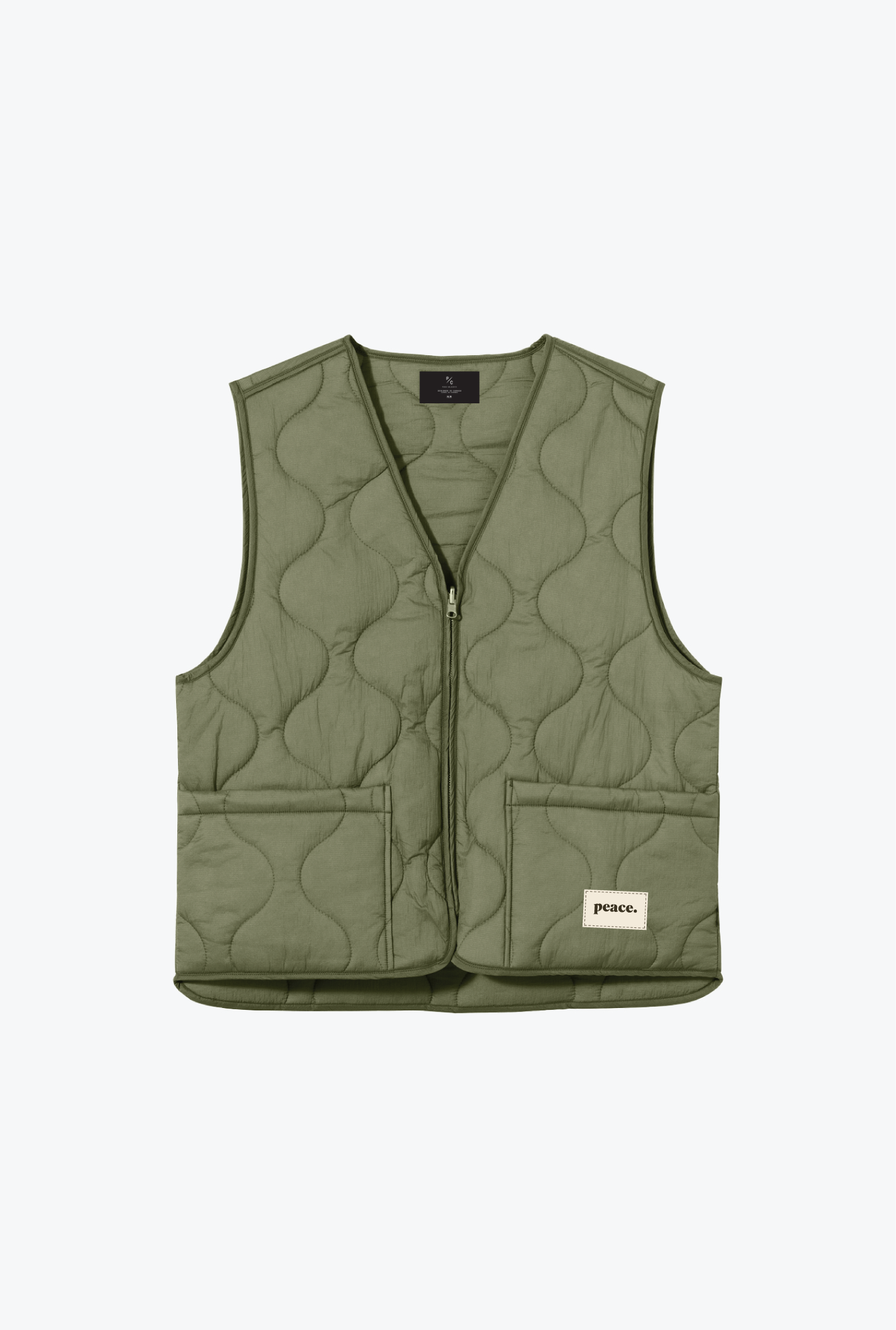 Gilet matelassé Peace Basics - Olive