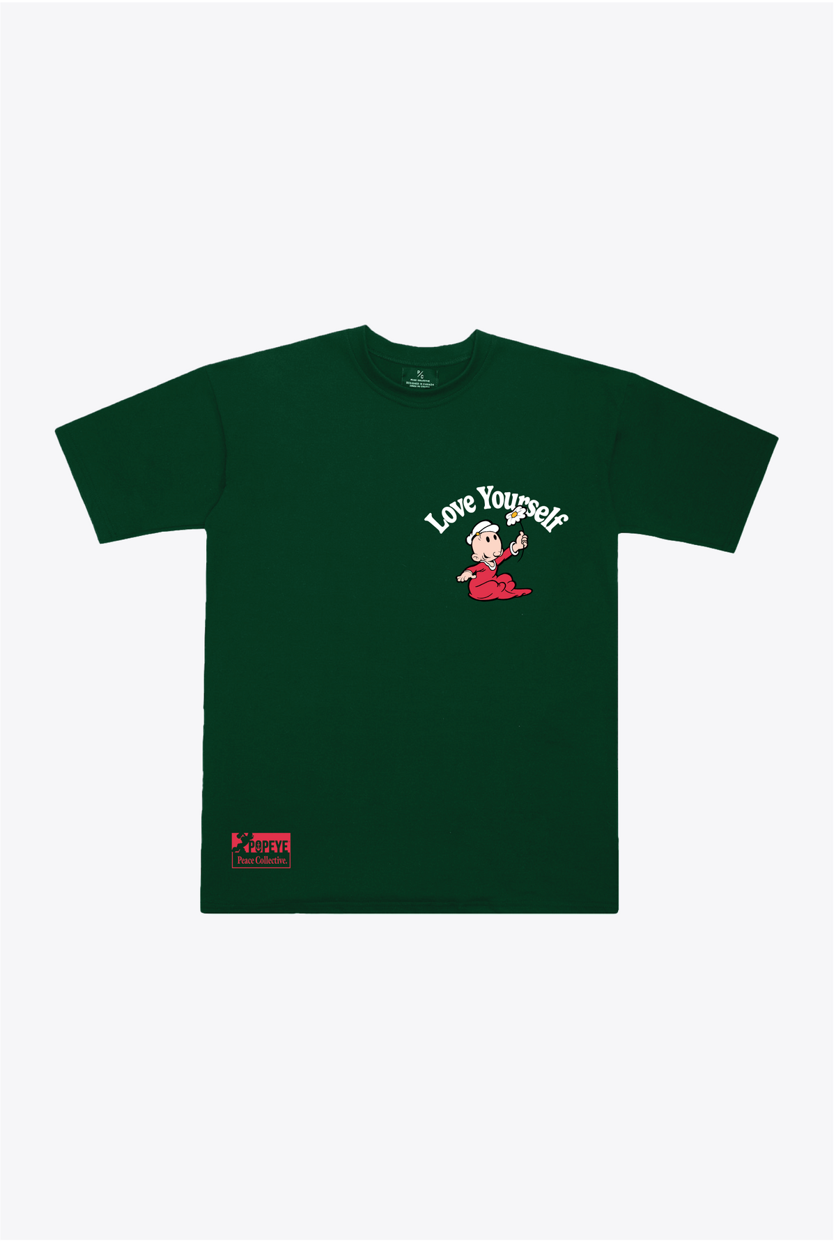 T-shirt Love Yourself P/C x Popeye - Vert forêt