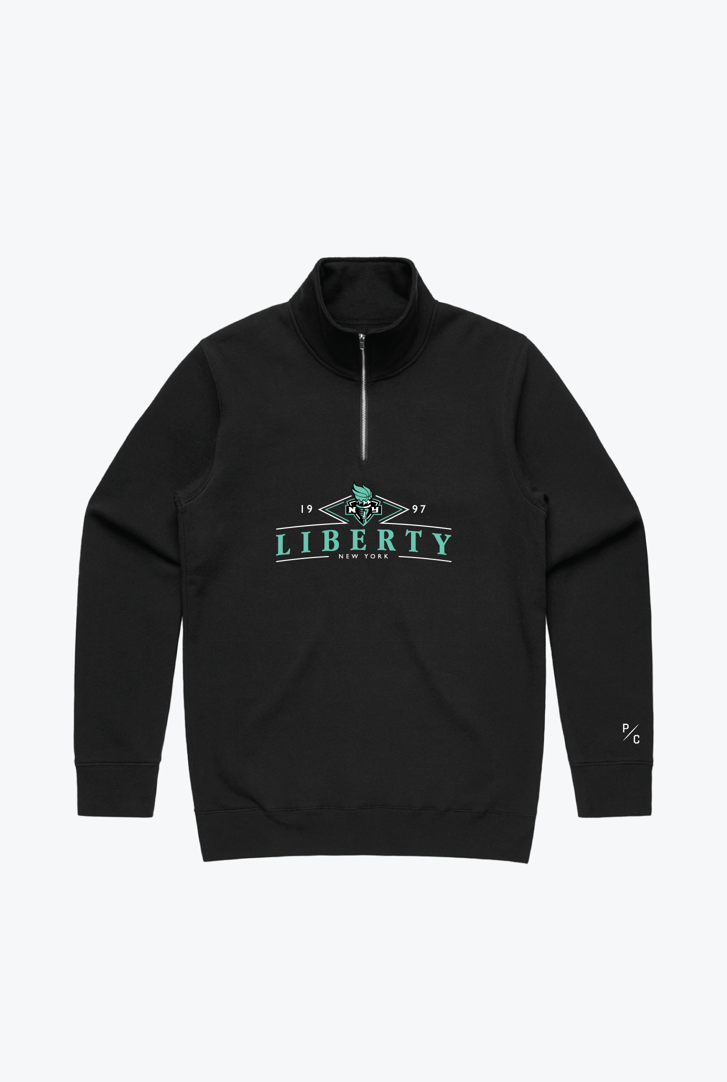 Sweat à capuche New York Liberty Quarter Zip - Noir