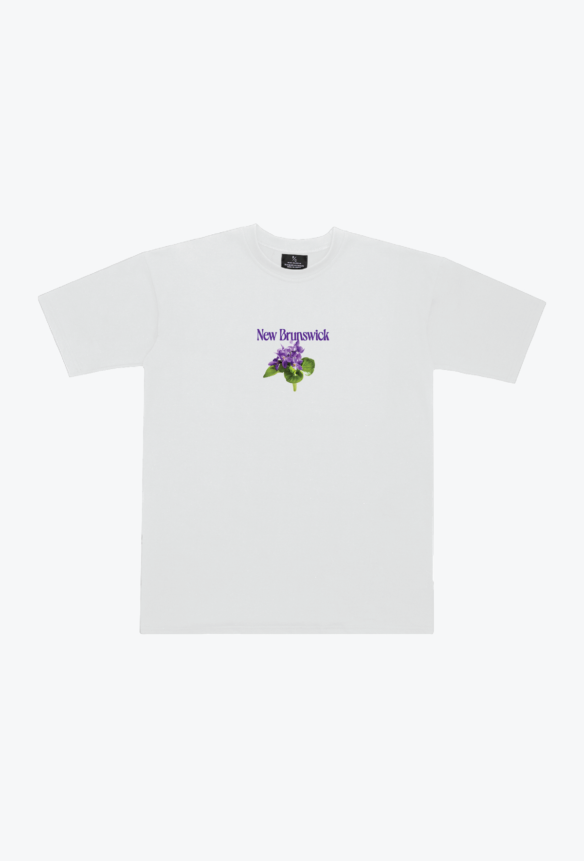 New Brunswick Purple Violet Heavyweight T-Shirt - White