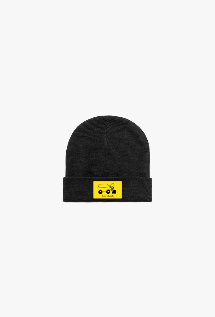 Home is Canada Yellow Patch Beanie - Black