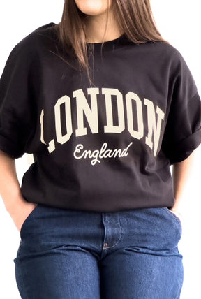 London Tourist Heavyweight Garment Dyed T-Shirt - Black