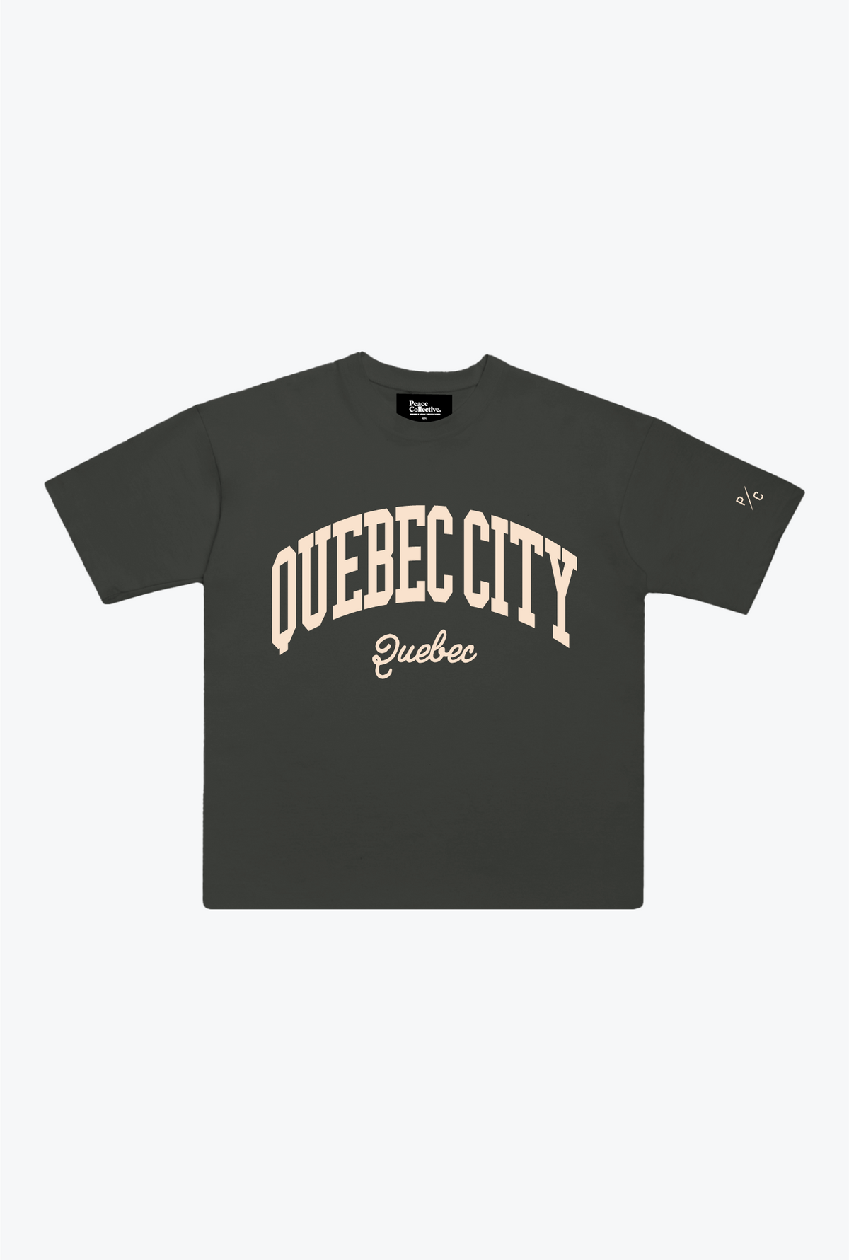 Quebec City Tourist Heavyweight Garment Dyed T-Shirt - Black