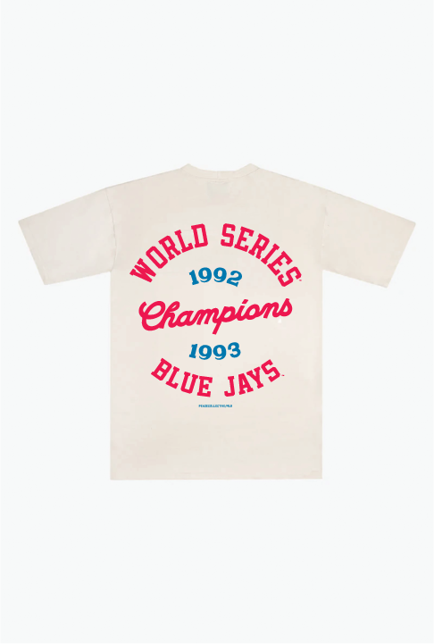 Toronto Blue Jays '92/'93 Champions Heavyweight T-Shirt - Ivory