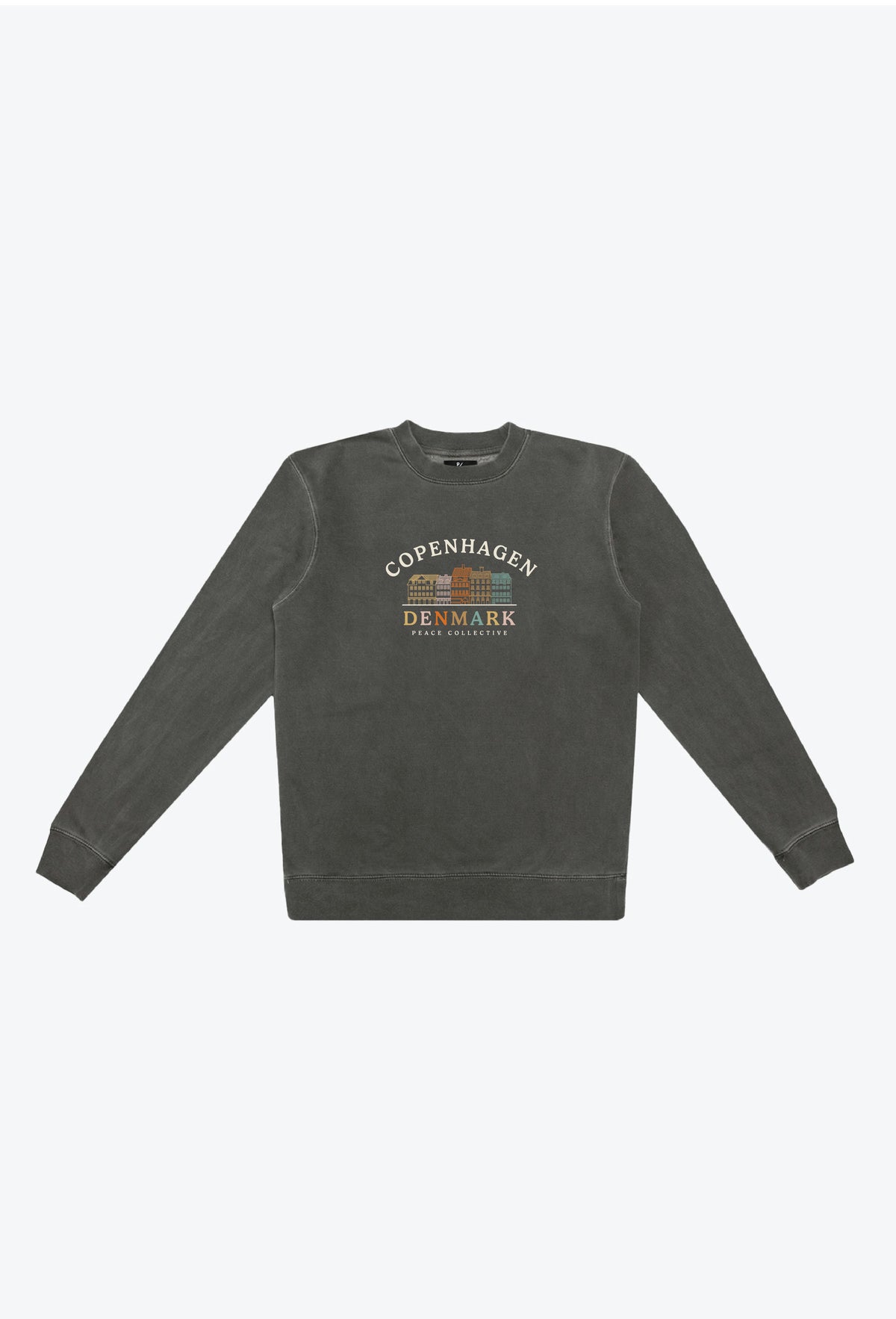 Copenhagen Sketch Pigment Dye Crewneck - Black