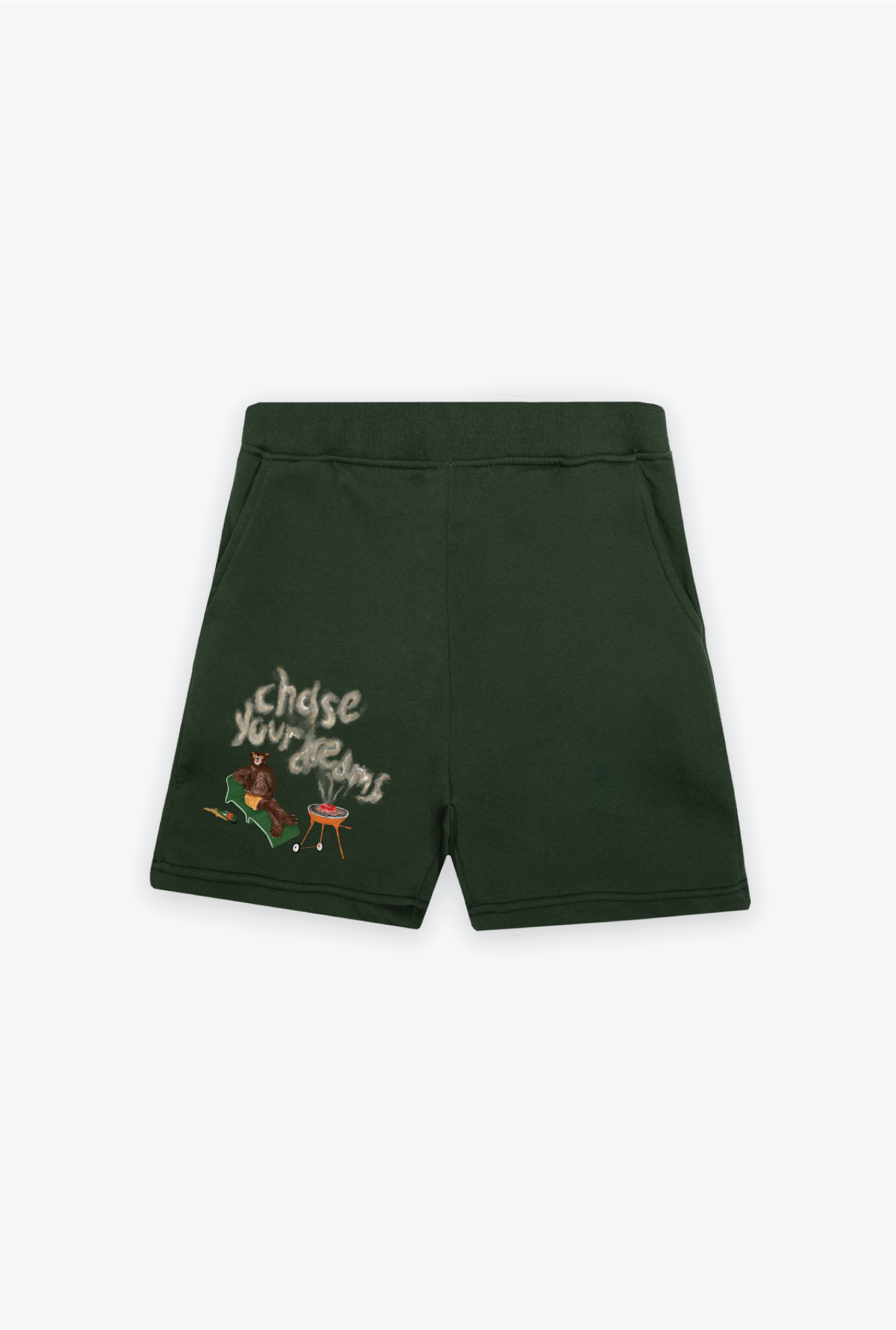 Short en polaire P/C x BEAR Steak Sandwiches Dreams - Vert forêt