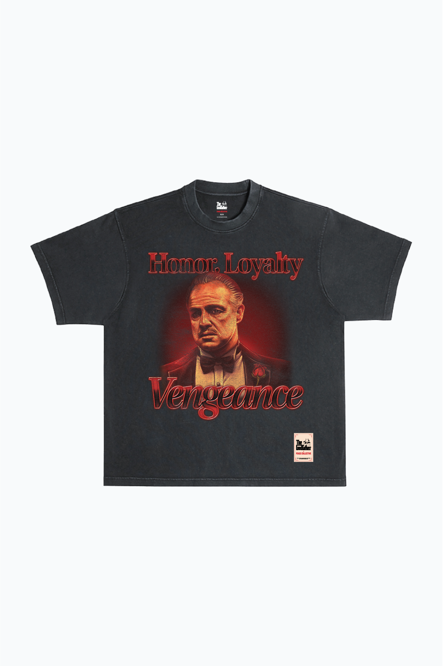 P/C x The Godfather Vengeance Garment Dyed Heavyweight T-Shirt - Black