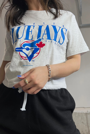 Toronto Blue Jays Cropped T-Shirt - Ash