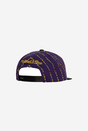 Los Angeles Lakers City Pinstripe Deadstock Snapback - Purple