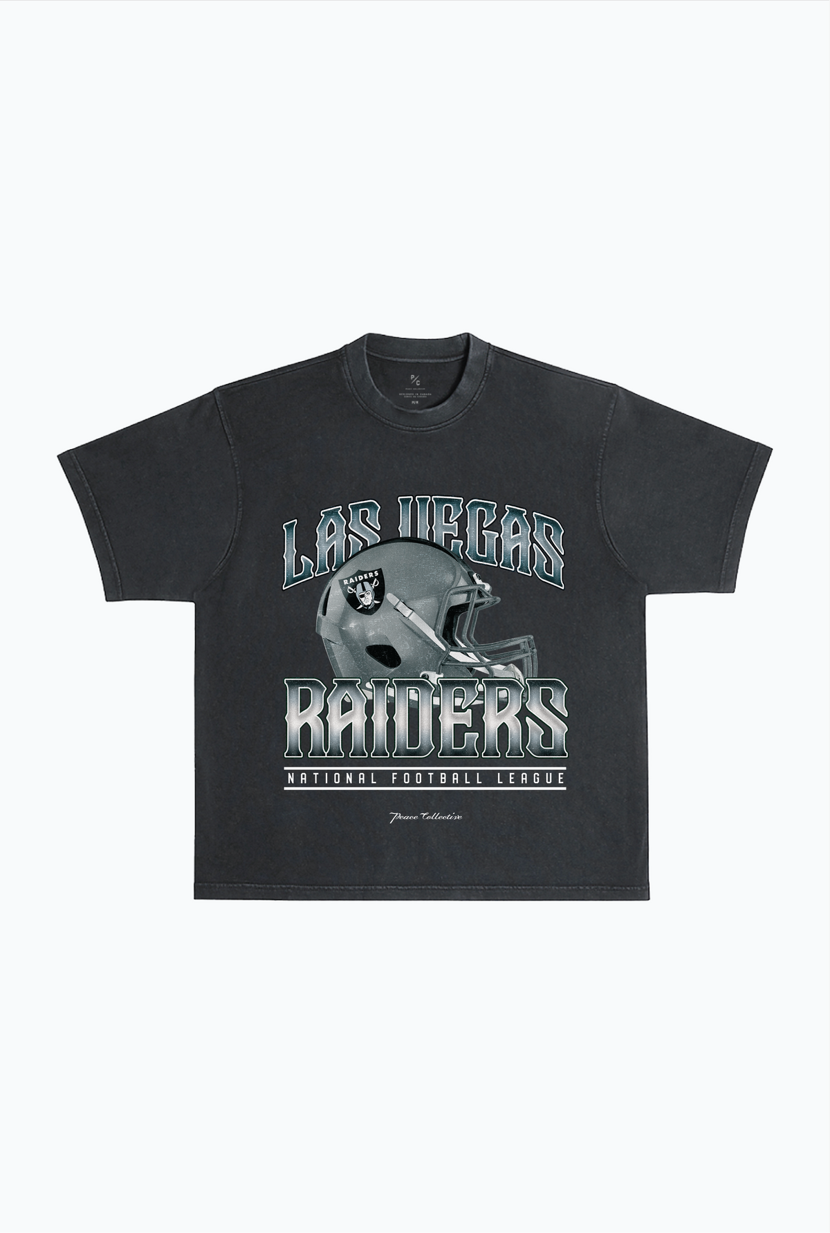 Las Vegas Raiders Helm Garment Dyed Heavyweight T-Shirt - Schwarz