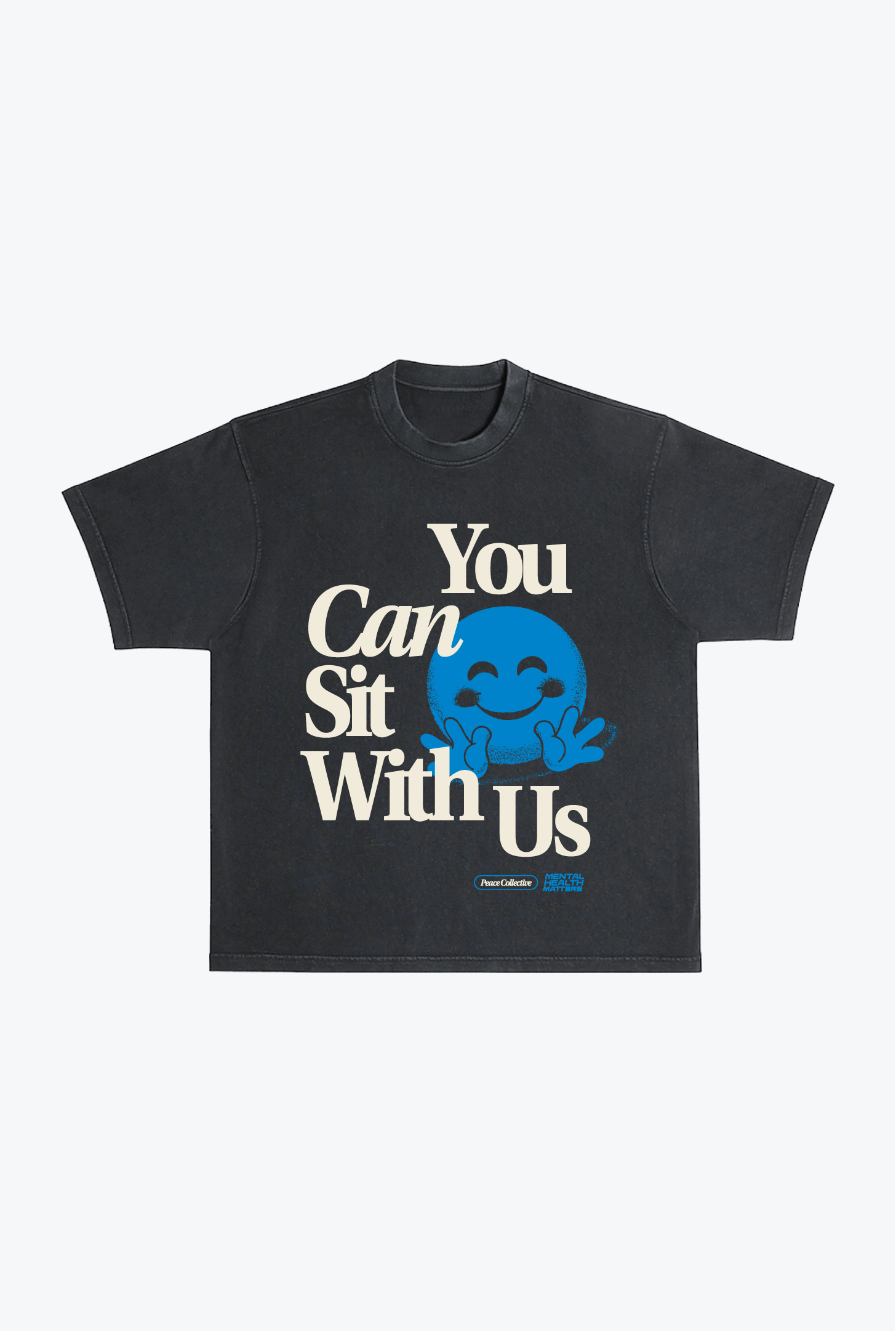 You Can Sit With Us Heavyweight Pigment Dye Tee - Black 