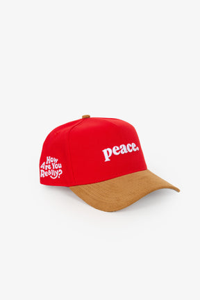 Peace How Are You Really 9FORTY Adjustable Cap - Red/ Wheat Corduory