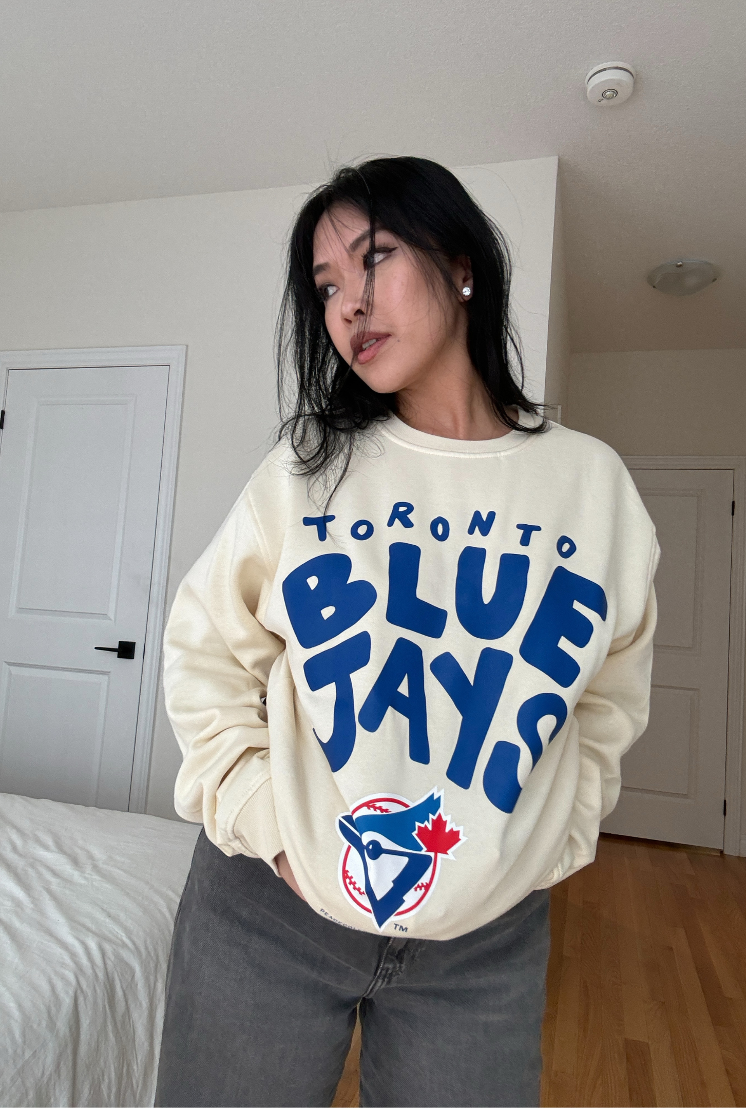 Toronto Blue Jays Bubble Crewneck - Ivory