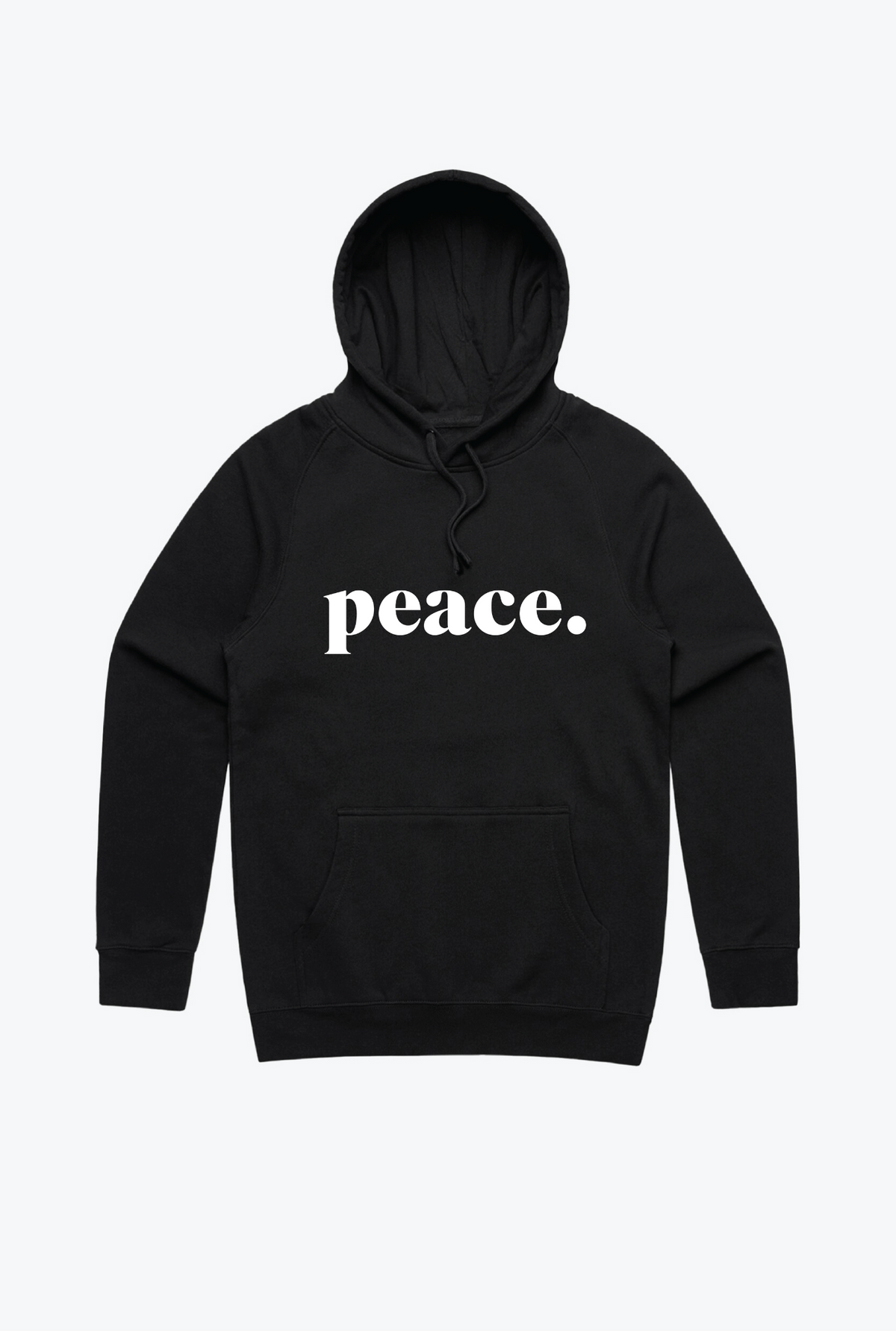 Kapuzenpullover mit Peace-Stickerei - Schwarz